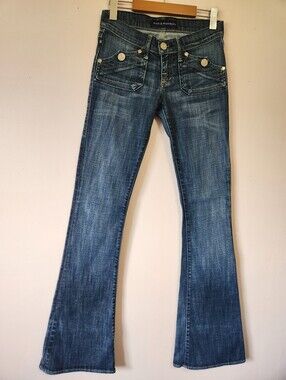 Vintage Y2K Rock & Republic Scorpion Low Rise Dark Wash Flare Jeans 24 McBling